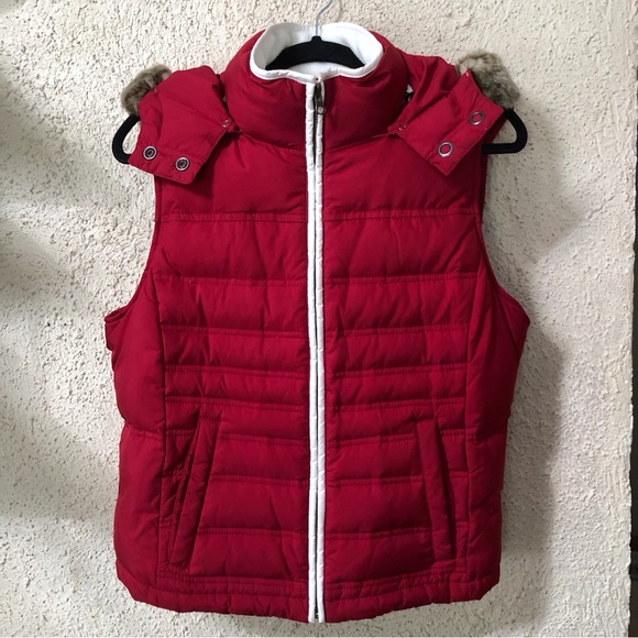 Ann Taylor Loft down puffer vest removable hood - Picture 9 of 12